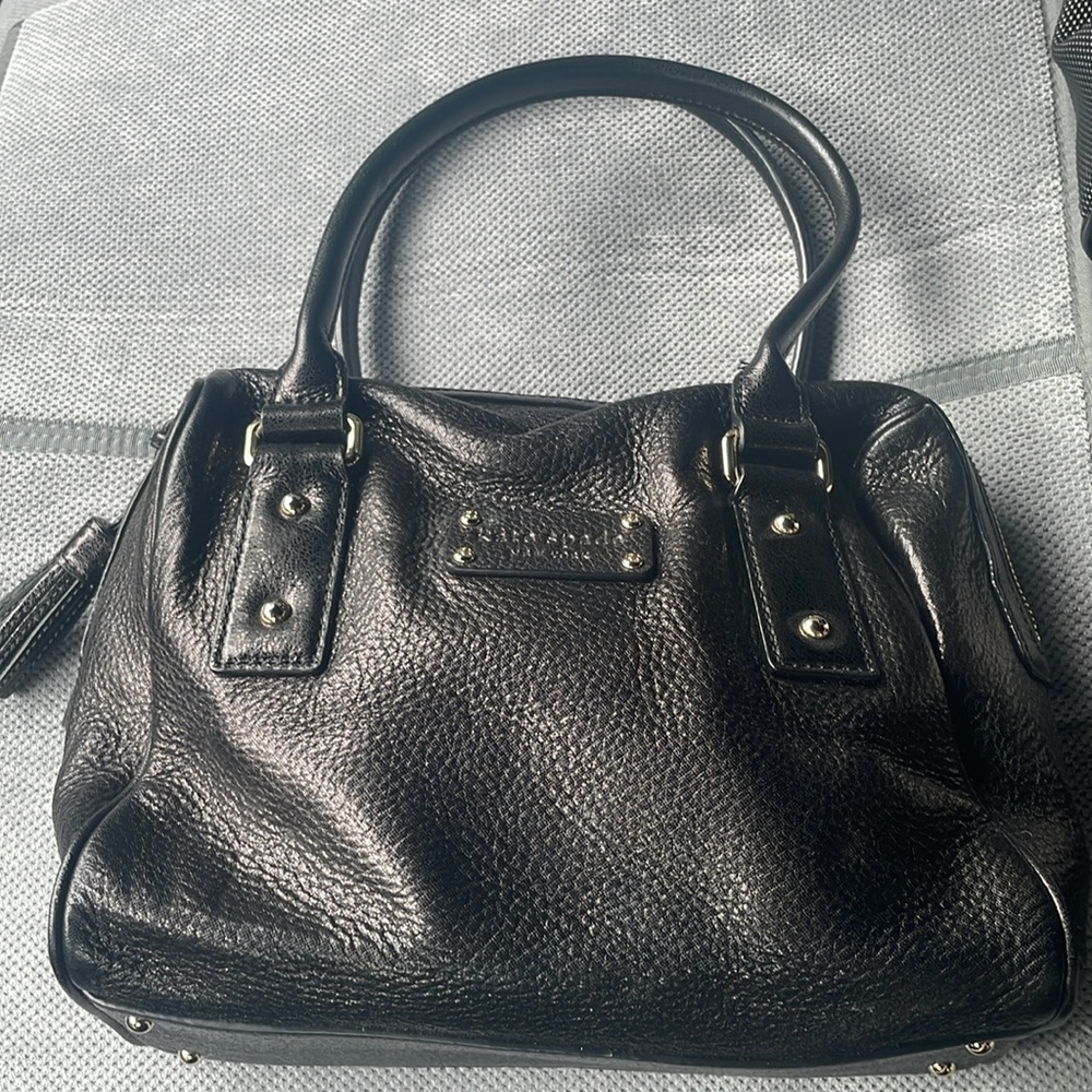 KATE SPADE Purse- NWT small Damien black pebbled leather satchel bag